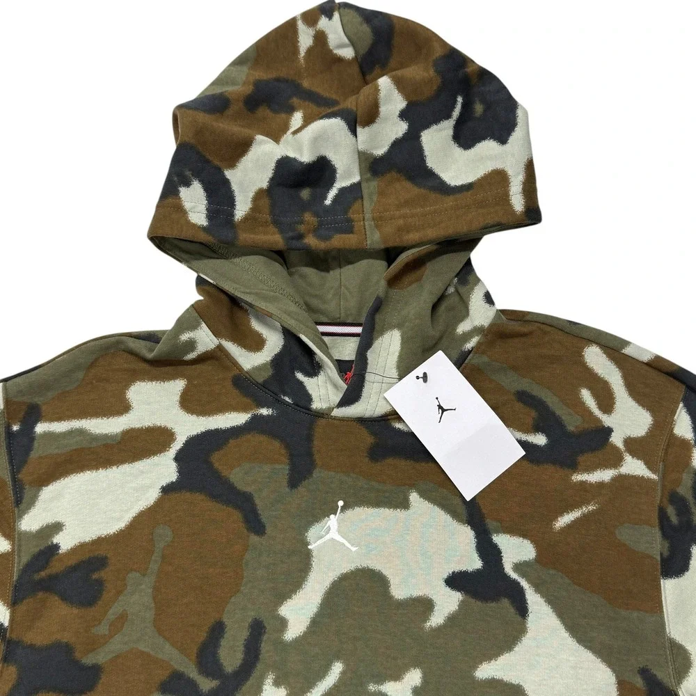 Jordan Jumpman Camo Pullover Hoodie Green Brown FV7434-380 Mens Small NWT